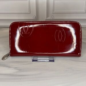 Cartier Collectible 250th Anniversary Red Patent Leather Zippy Wallet – Like New